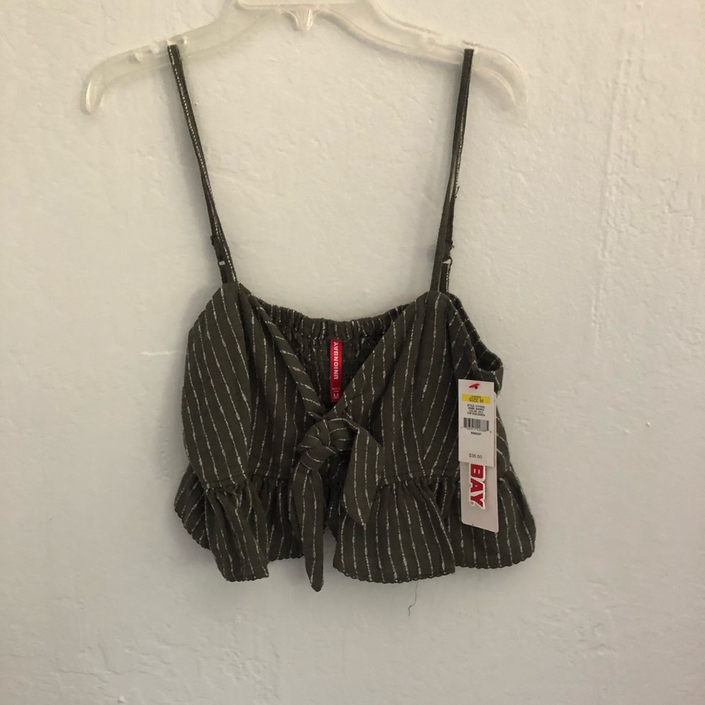 Union Bay green/white striped tank top